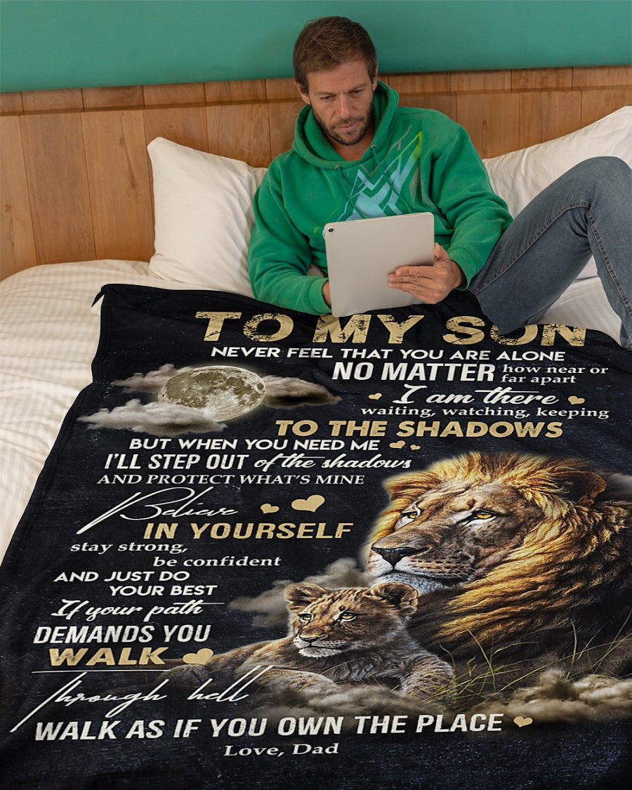 To My Son Never Feel That You Are Alone Fleece Blanket - Quilt Blanket Gift For Son Gift From Dad To Son Home Decor Bedding Couch Sofa Soft and Comfy Cozy 1614530112413.jpg