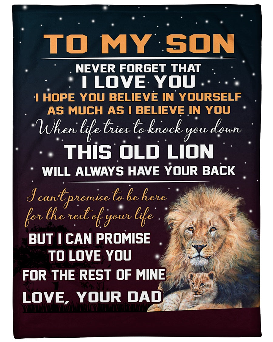 To My Son Never Forget That I Love You Fleece Blanket - Quilt Blanket Gift For Son Brithday Gift Gift From Dad To Son Home Decor Bedding Couch Sofa Soft and Comfy Cozy 1614530113027.jpg