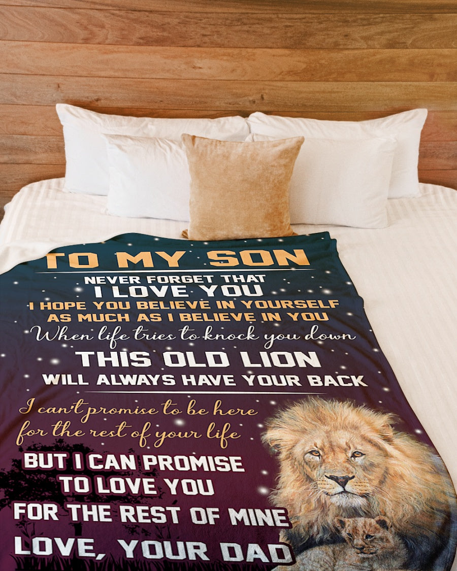 To My Son Never Forget That I Love You Fleece Blanket - Quilt Blanket Gift For Son Brithday Gift Gift From Dad To Son Home Decor Bedding Couch Sofa Soft and Comfy Cozy 1614530113614.jpg