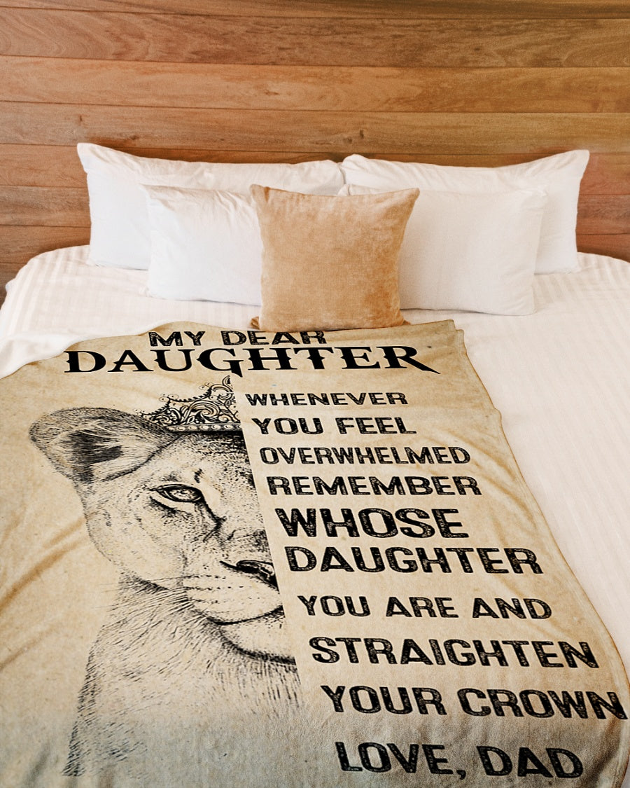 To My Daughter Straighten Your Crown Fleece Blanket - Quilt Blanket Gift For Daughter Gift From Dad To Daughter Home Decor Bedding Couch Sofa Soft And Comfy Cozy 1614530114610.jpg