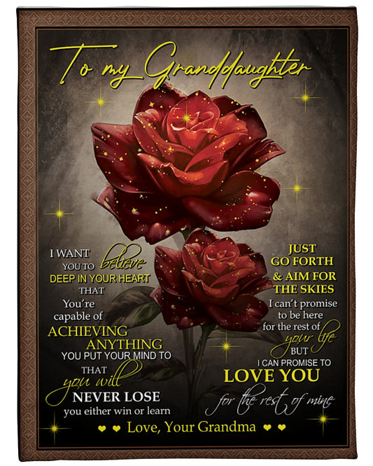 To My Granddaughter Love You For The Rest Of Mine Fleece Blanket - Quilt Blanket Gift For Granddaughter Gift From Grandma To Granddaughter Home Decor Bedding Couch Sofa Soft And Comfy Cozy 1614612725377.jpg