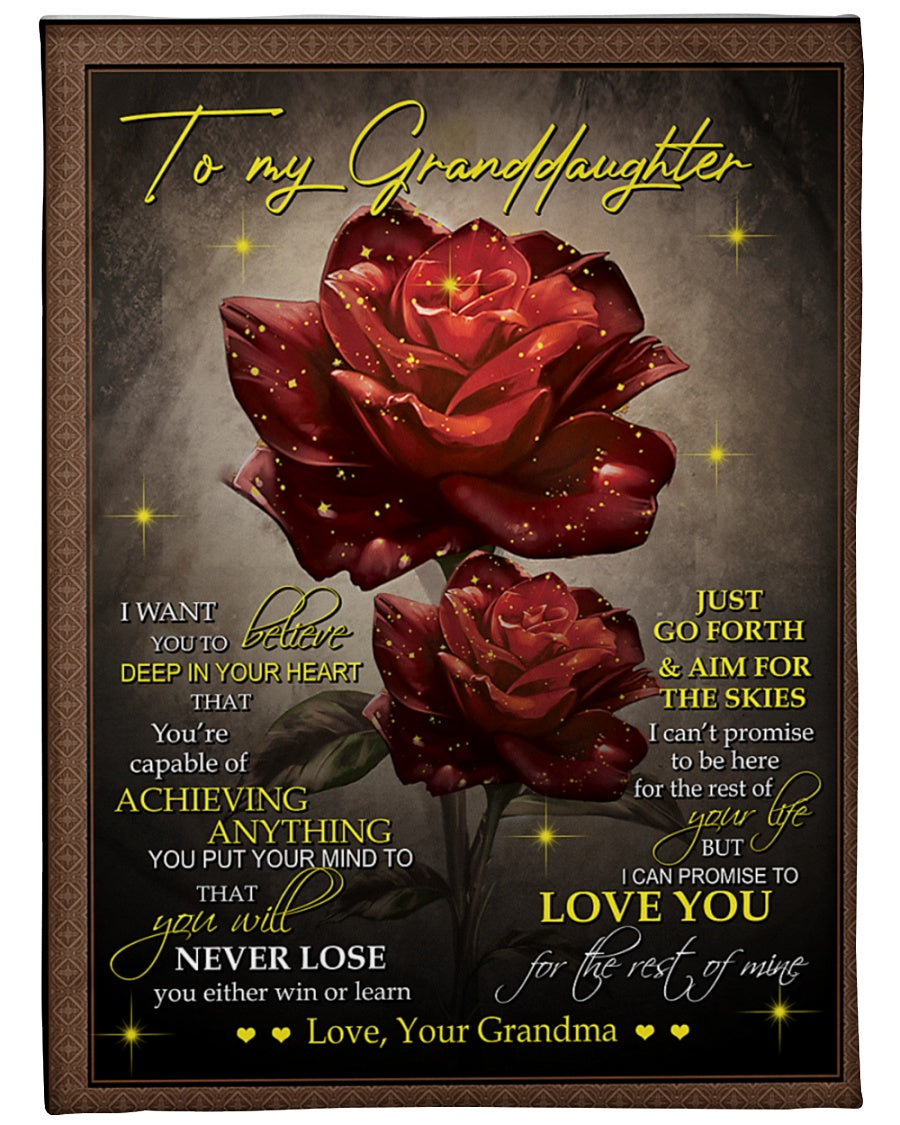 To My Granddaughter Love You For The Rest Of Mine Fleece Blanket - Quilt Blanket Gift For Granddaughter Gift From Grandma To Granddaughter Home Decor Bedding Couch Sofa Soft And Comfy Cozy 1614612725377.jpg