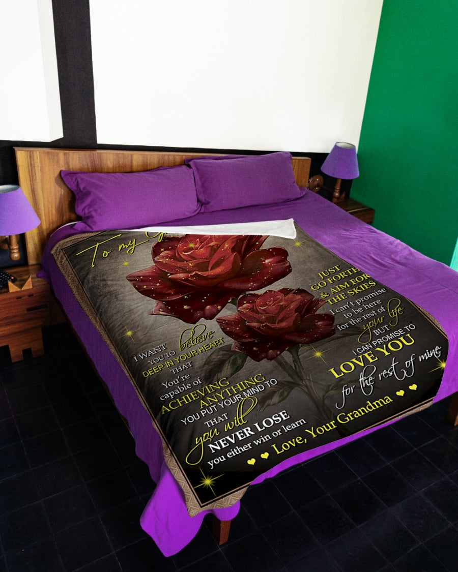 To My Granddaughter Love You For The Rest Of Mine Fleece Blanket - Quilt Blanket Gift For Granddaughter Gift From Grandma To Granddaughter Home Decor Bedding Couch Sofa Soft And Comfy Cozy 1614612725763.jpg