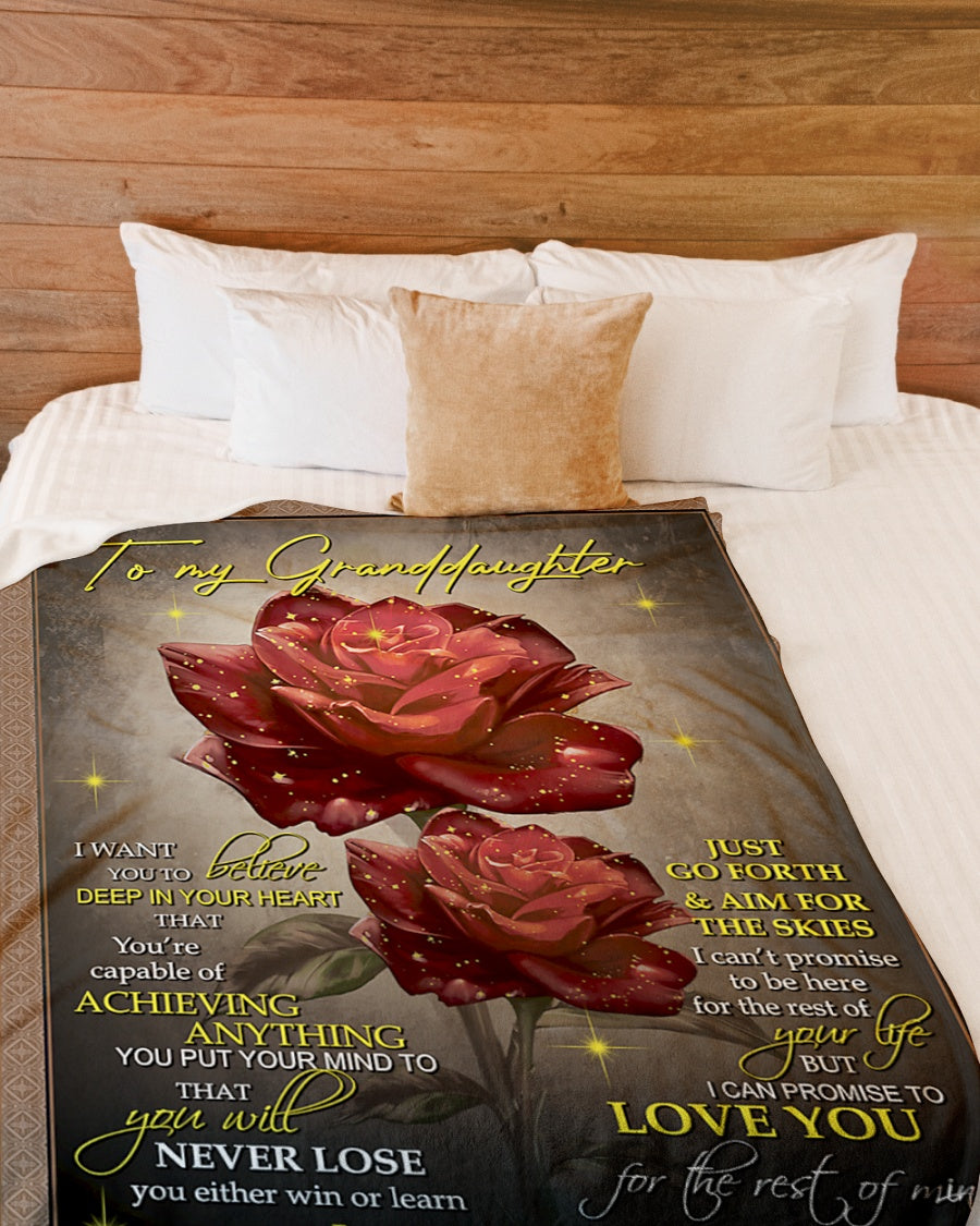 To My Granddaughter Love You For The Rest Of Mine Fleece Blanket - Quilt Blanket Gift For Granddaughter Gift From Grandma To Granddaughter Home Decor Bedding Couch Sofa Soft And Comfy Cozy 1614612726093.jpg