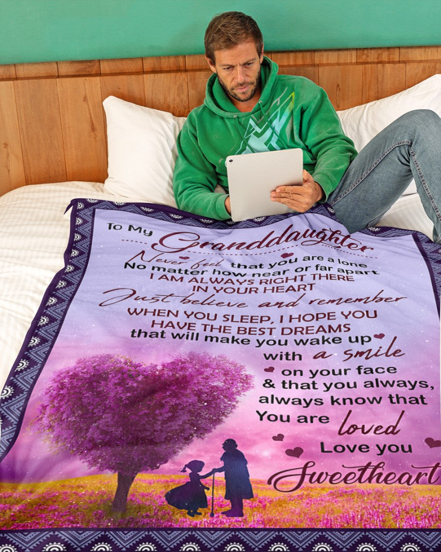 Gift For Granddaughter Blanket,  Grandma Grandpa To My Granddaughter Never Feel That You Are Alone Fleece Blanket 1614612726687.jpg