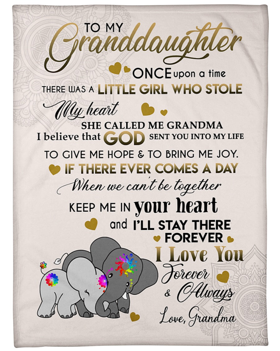 To My Granddaughter I Love You Forever And Always Fleece Blanket - Quilt Blanket Gift For Granddaughter Gift From Grandma To Granddaughter Home Decor Bedding Couch Sofa Soft And Comfy Cozy 1614612727416.jpg