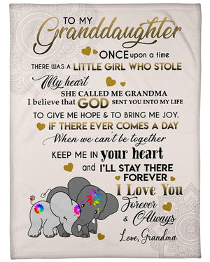 To My Granddaughter I Love You Forever And Always Fleece Blanket - Quilt Blanket Gift For Granddaughter Gift From Grandma To Granddaughter Home Decor Bedding Couch Sofa Soft And Comfy Cozy 1614612727416.jpg
