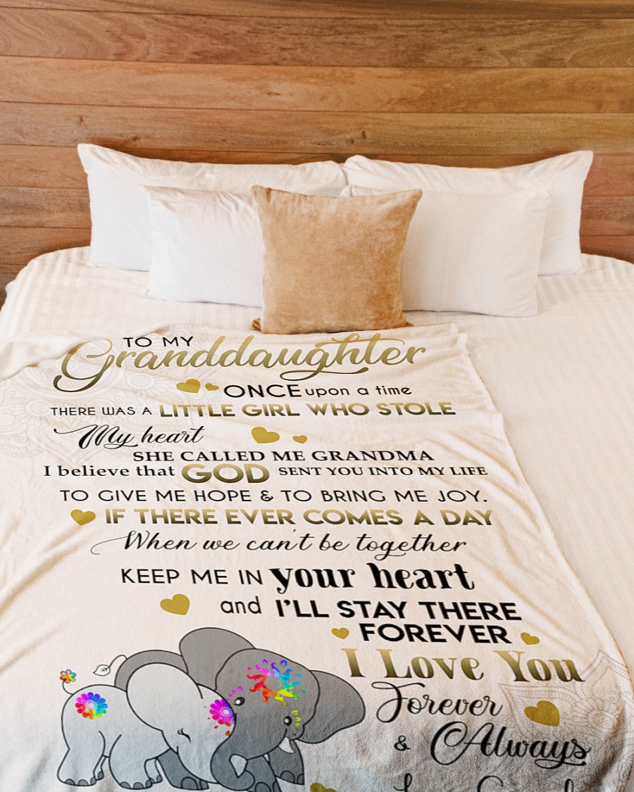 To My Granddaughter I Love You Forever And Always Fleece Blanket - Quilt Blanket Gift For Granddaughter Gift From Grandma To Granddaughter Home Decor Bedding Couch Sofa Soft And Comfy Cozy 1614612728099.jpg