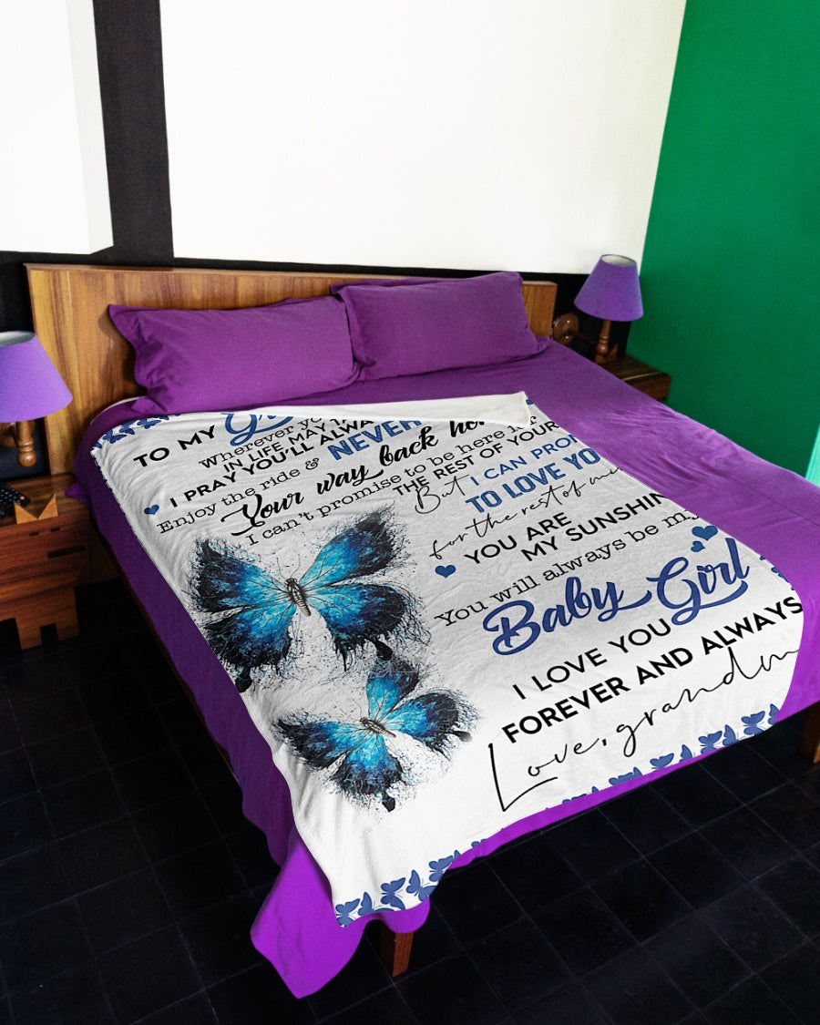 To My Granddaughter I Pray You'll Always Be Safe Fleece Blanket - Quilt Blanket Gift For Granddaughter Gift From Grandma To Granddaughter Home Decor Bedding Couch Sofa Soft And Comfy Cozy 1614612729892.jpg