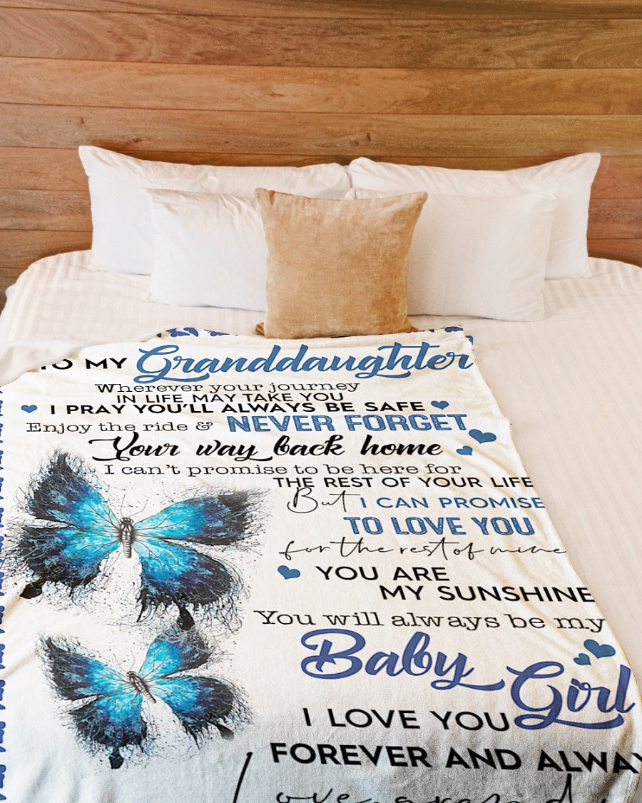 To My Granddaughter I Pray You'll Always Be Safe Fleece Blanket - Quilt Blanket Gift For Granddaughter Gift From Grandma To Granddaughter Home Decor Bedding Couch Sofa Soft And Comfy Cozy 1614612730243.jpg