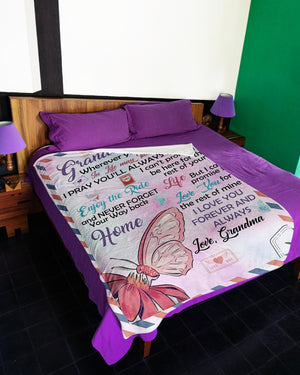 To My Granddaugter Never Forget The Way Back Home Fleece Blanket - Quilt Blanket Gift For Granddaughter Gift From Grandma To Granddaughter Home Decor Bedding Couch Sofa Soft And Comfy Cozy 1614612731524.jpg