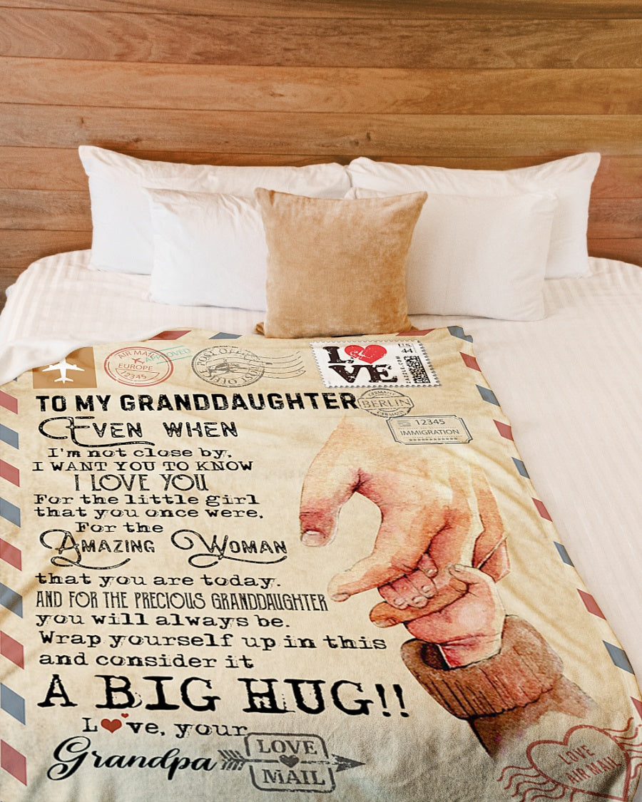 To My Granddaughter I Want You To Know I Love You Fleece Blanket - Quilt Blanket Gift For Granddaughter Gift From Grandpa To Granddaughter Home Decor Bedding Couch Sofa Soft And Comfy Cozy 1614612744327.jpg
