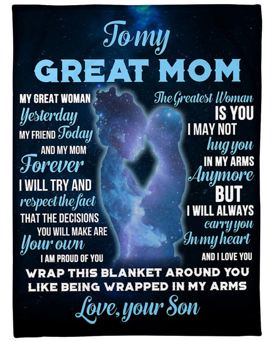Personalized Name Blanket - Gift For Mom From Son - Creative Birthday Mother's Day Gifts For Mom - To My Great Mom My Great Woman 1615397767965.jpg