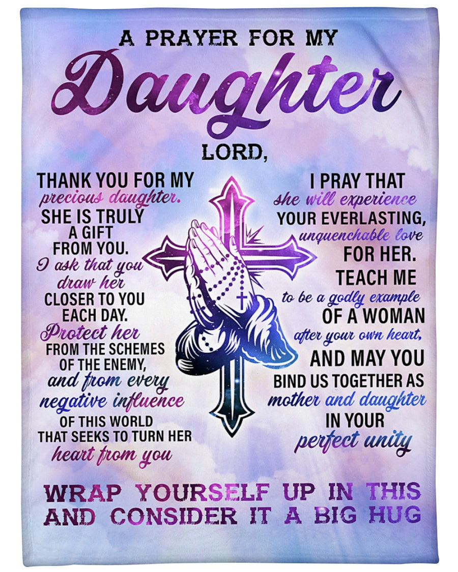 Gift For Daughter Blanket, From Mom Dad A Prayer For My Daughter Fleece Blanket 1615397768047.jpg