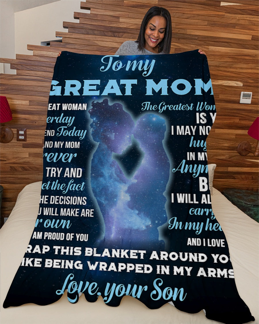 Personalized Name Blanket - Gift For Mom From Son - Creative Birthday Mother's Day Gifts For Mom - To My Great Mom My Great Woman 1615397768835.jpg