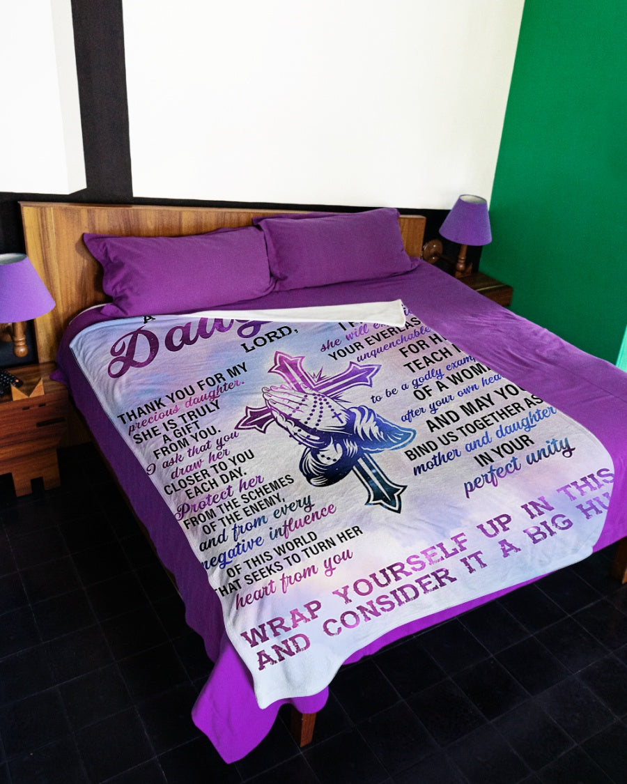 Gift For Daughter Blanket, From Mom Dad A Prayer For My Daughter Fleece Blanket 1615397768941.jpg