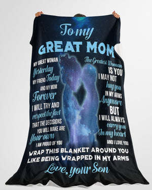 Personalized Name Blanket - Gift For Mom From Son - Creative Birthday Mother's Day Gifts For Mom - To My Great Mom My Great Woman 1615397769508.jpg