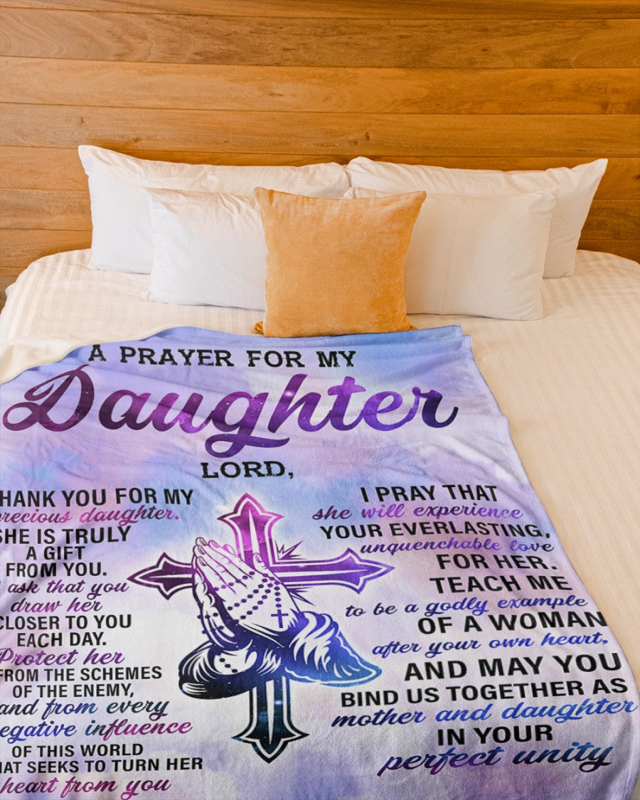 Gift For Daughter Blanket, From Mom Dad A Prayer For My Daughter Fleece Blanket 1615397770070.jpg