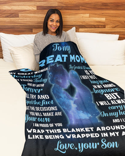 Personalized Name Blanket - Gift For Mom From Son - Creative Birthday Mother's Day Gifts For Mom - To My Great Mom My Great Woman 1615397770465.jpg
