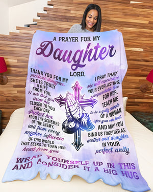 Gift For Daughter Blanket, From Mom Dad A Prayer For My Daughter Fleece Blanket 1615397770863.jpg