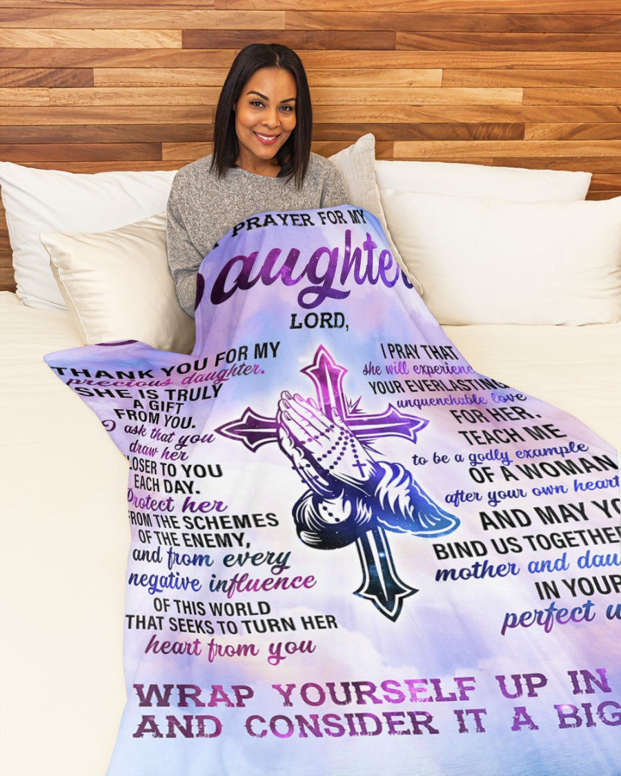 Gift For Daughter Blanket, From Mom Dad A Prayer For My Daughter Fleece Blanket 1615397771430.jpg