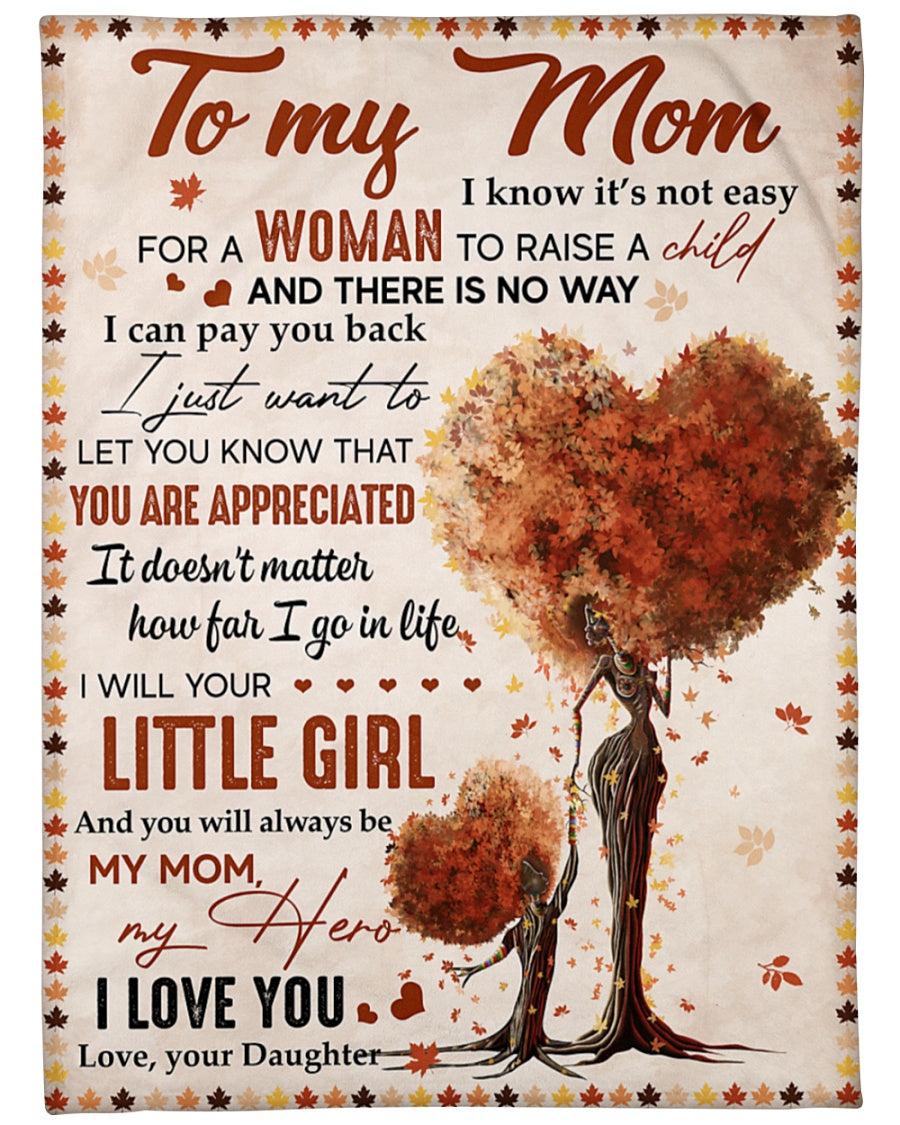 Personalized Blanket - Useful Gifts For Mom From Daughter - Gift For Moms Birthday Mother's Day - Tree I Know It's Not Easy Woman 1615398064225.jpg