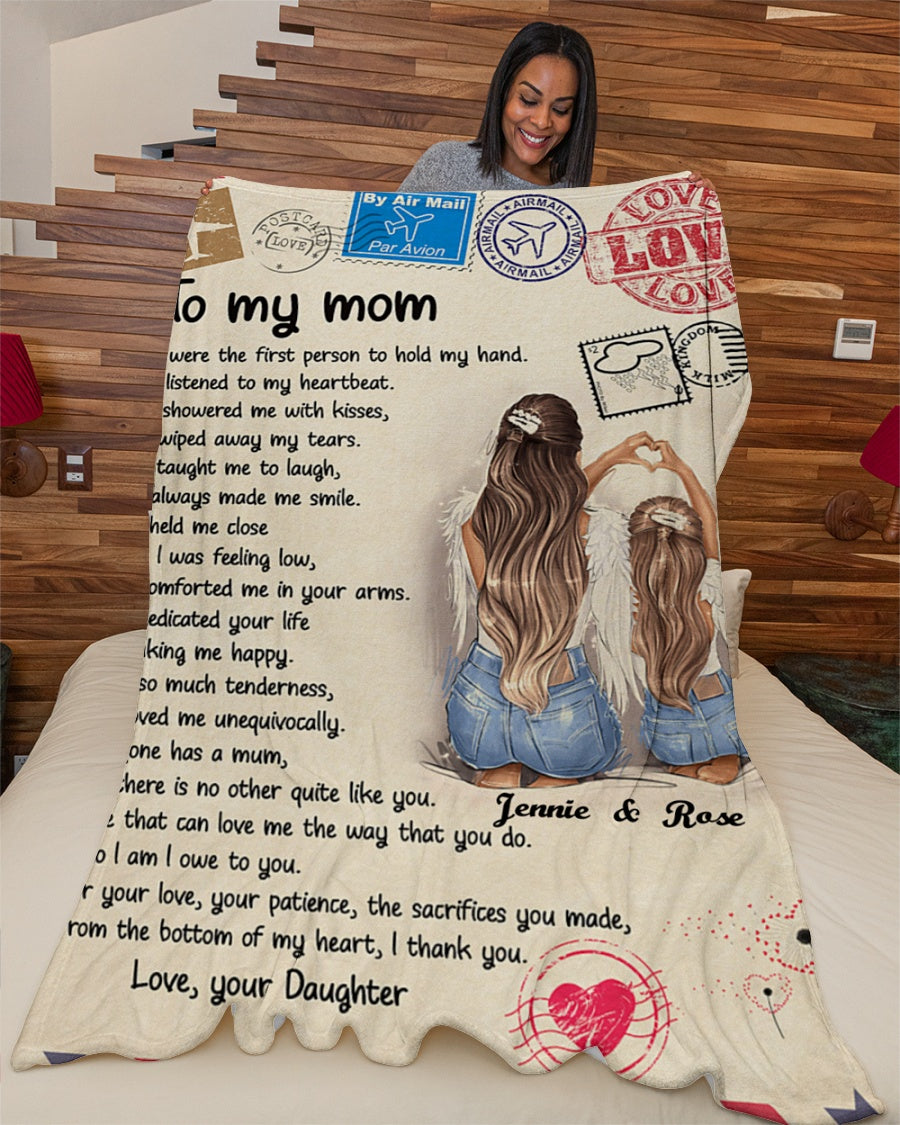 Personalized Blanket With Name - Gifts For Moms From Daughters - Gifts For Mom For Birthday Mother's Day - You Were The First Person To Hold 1615398064277.jpg