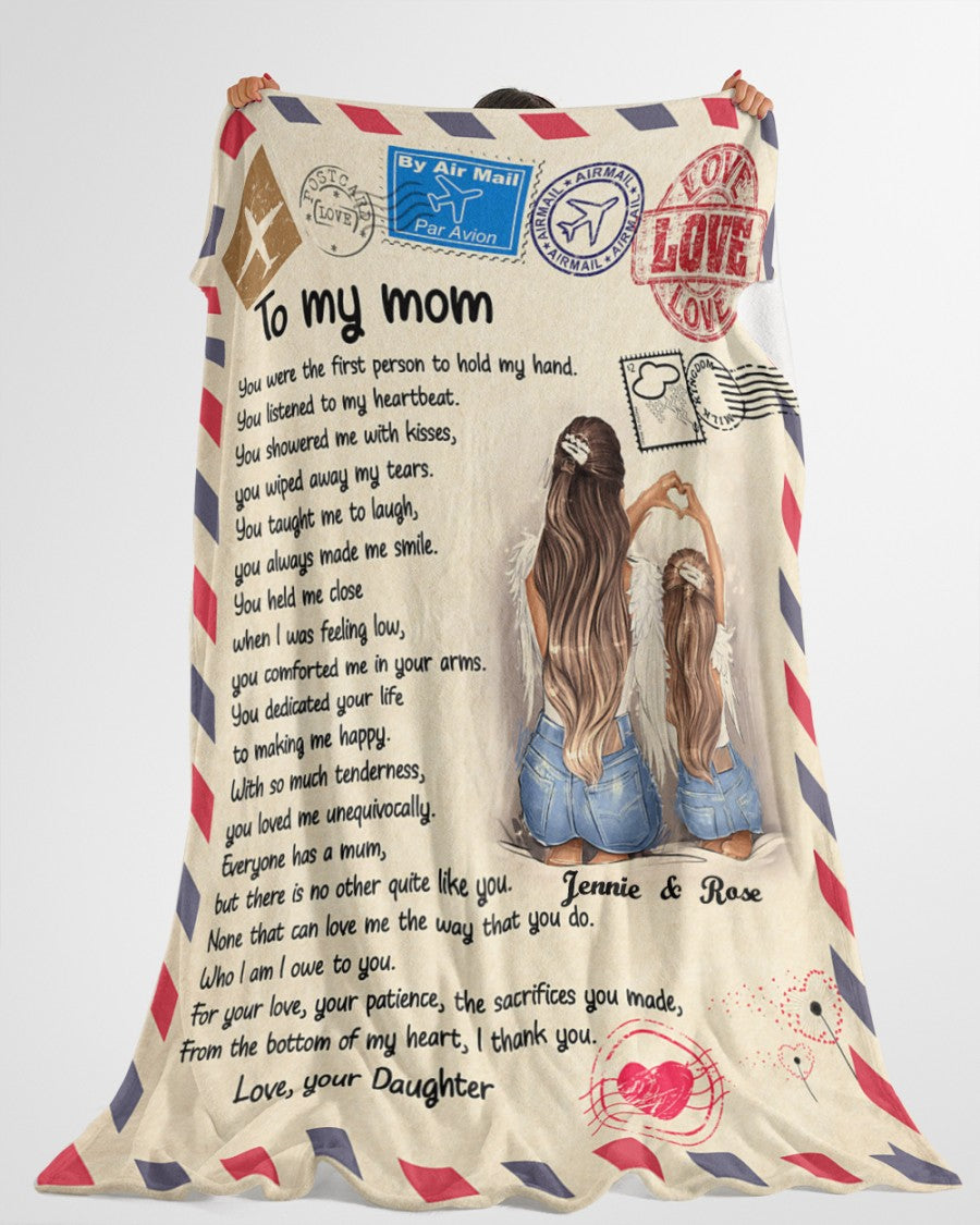 Personalized Blanket With Name - Gifts For Moms From Daughters - Gifts For Mom For Birthday Mother's Day - You Were The First Person To Hold 1615398064664.jpg