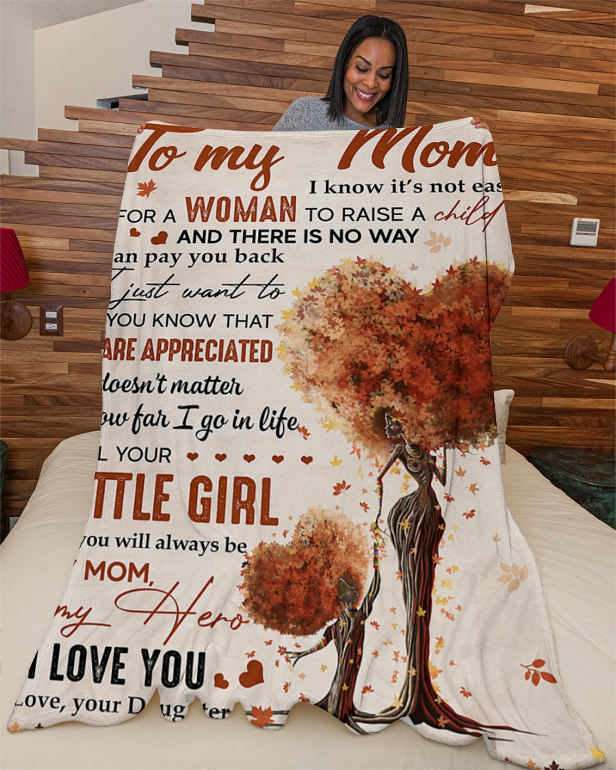 Personalized Blanket - Useful Gifts For Mom From Daughter - Gift For Moms Birthday Mother's Day - Tree I Know It's Not Easy Woman 1615398065079.jpg