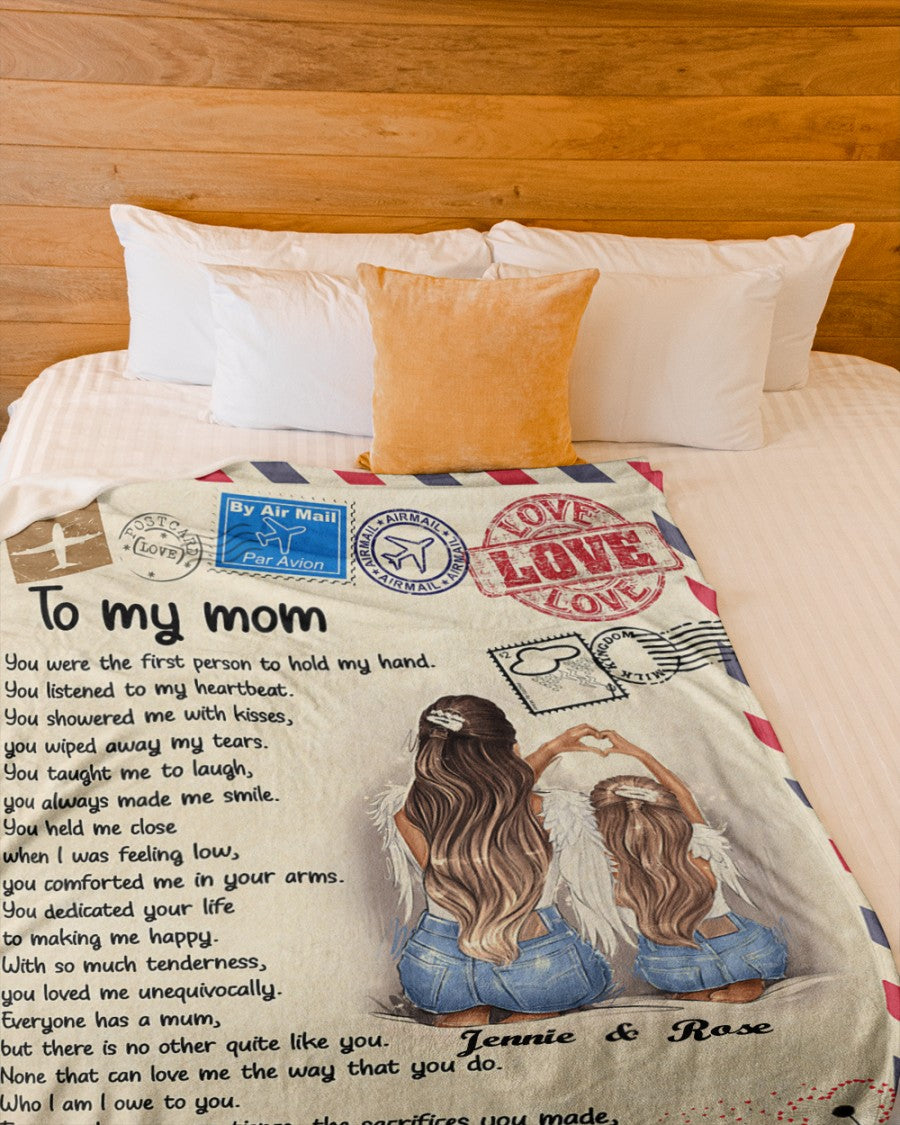 Personalized Blanket With Name - Gifts For Moms From Daughters - Gifts For Mom For Birthday Mother's Day - You Were The First Person To Hold 1615398065256.jpg