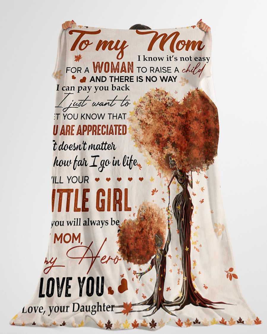 Personalized Blanket - Useful Gifts For Mom From Daughter - Gift For Moms Birthday Mother's Day - Tree I Know It's Not Easy Woman 1615398065396.jpg
