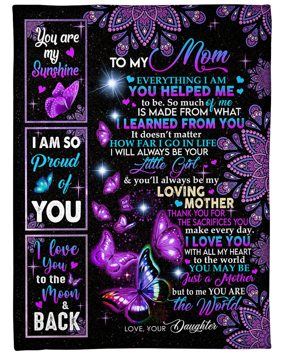 To My Mom You Are My Sunshine, Fleece Blanket - Quilt Blanket, Mother’s Day Gift From Daughter To Mom, Meaningful Mother’s Day Gift, Home Decor Bedding Couch Sofa Soft And Comfy Cozy 1615398123161.jpg