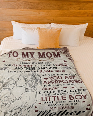 Personalized Blanket - Gift For Mom From Son - Gifts For A Moms Birthday Mother's Day - I Know It's Not Easy For A Woman 1615398147385.jpg