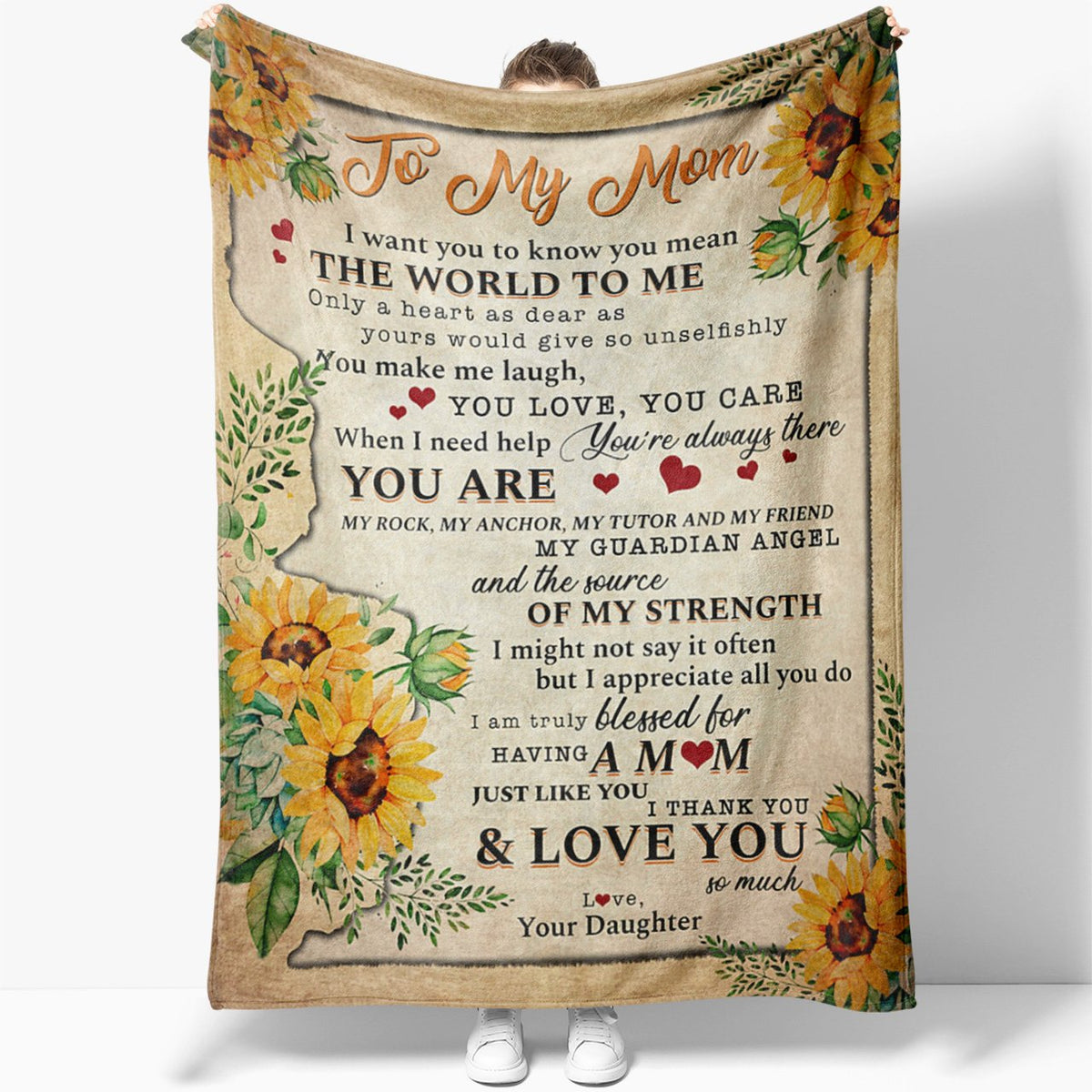 Personalized Blanket - Gift For Mom From Daughter - Mom Gifts For Birthday Mother's Day - You Mean The World 1615740488810.jpg