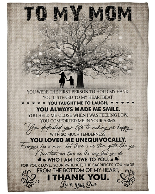 Gift For Mother Blanket, To My Mom You Were The First Person To Hold My Hand - Love From Son 1616423845736.jpg