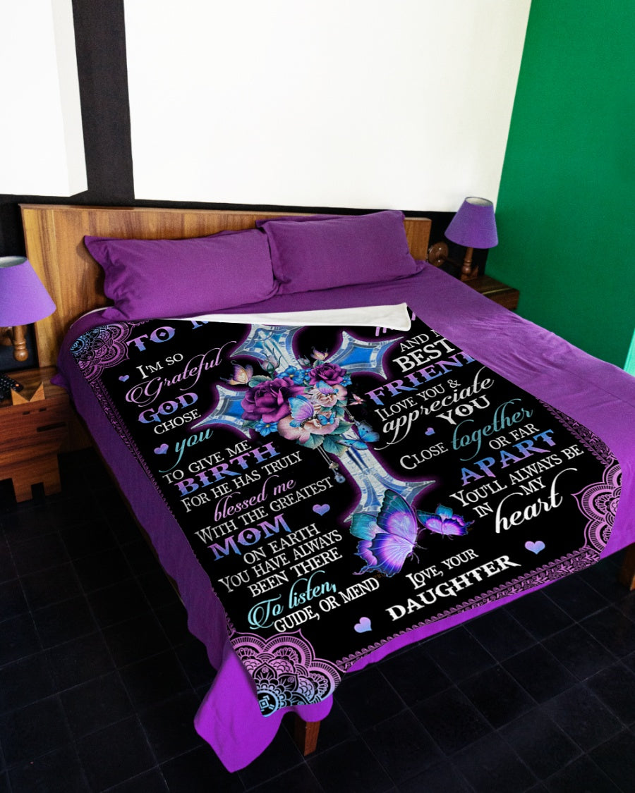 Personalized Blanket With Name - Unique Gifts For Mom From Daughter - Good Gifts For Mom Birthday Mother's Day - I'm So Grateful God Chose You 1616423852341.jpg