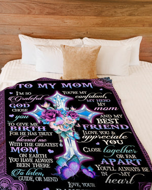 Personalized Blanket With Name - Unique Gifts For Mom From Daughter - Good Gifts For Mom Birthday Mother's Day - I'm So Grateful God Chose You 1616423852519.jpg