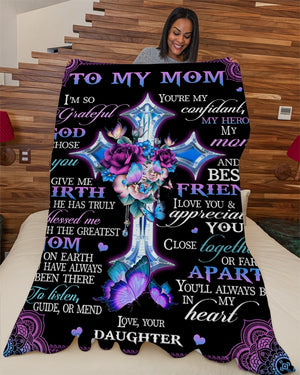Personalized Blanket With Name - Unique Gifts For Mom From Daughter - Good Gifts For Mom Birthday Mother's Day - I'm So Grateful God Chose You 1616423852690.jpg