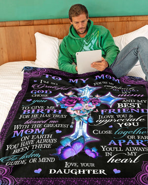 Personalized Blanket With Name - Unique Gifts For Mom From Daughter - Good Gifts For Mom Birthday Mother's Day - I'm So Grateful God Chose You 1616423853086.jpg