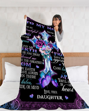 Personalized Blanket With Name - Unique Gifts For Mom From Daughter - Good Gifts For Mom Birthday Mother's Day - I'm So Grateful God Chose You 1616423853739.jpg
