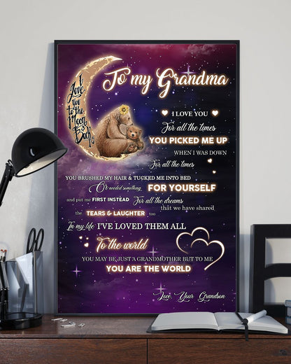 You Pick Me Up When I Was Down Canvas, Happy Mother’s Day Ideas, Mother’s Day Gift From Grandson To Grandma, Warm Home Decor Wall Art Visual Art 1616608325214.jpg