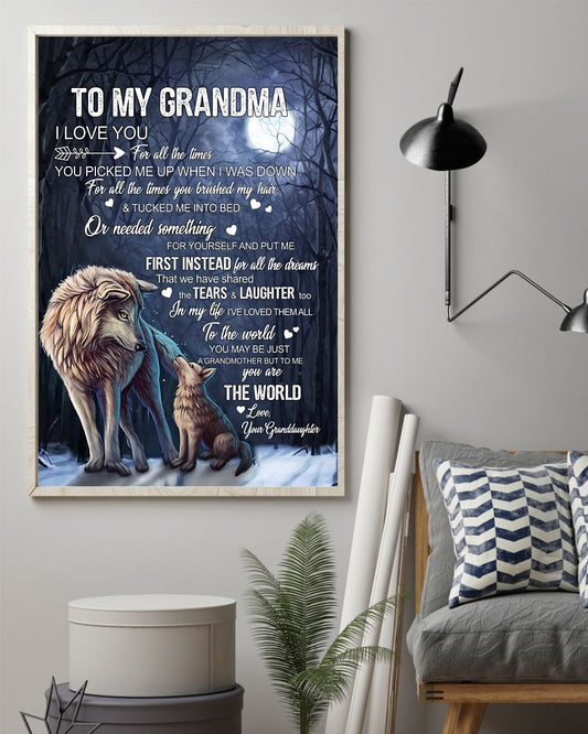 You're The World Canvas, Happy Mother’s Day Ideas, Mother’s Day Gift From Granddaughter To Grandma, Warm Home Decor Wall Art Visual Art 1616608325694.jpg