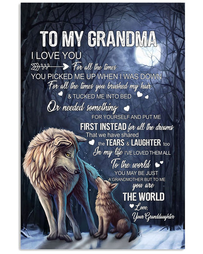 You're The World Canvas, Happy Mother’s Day Ideas, Mother’s Day Gift From Granddaughter To Grandma, Warm Home Decor Wall Art Visual Art 1616608328570.jpg