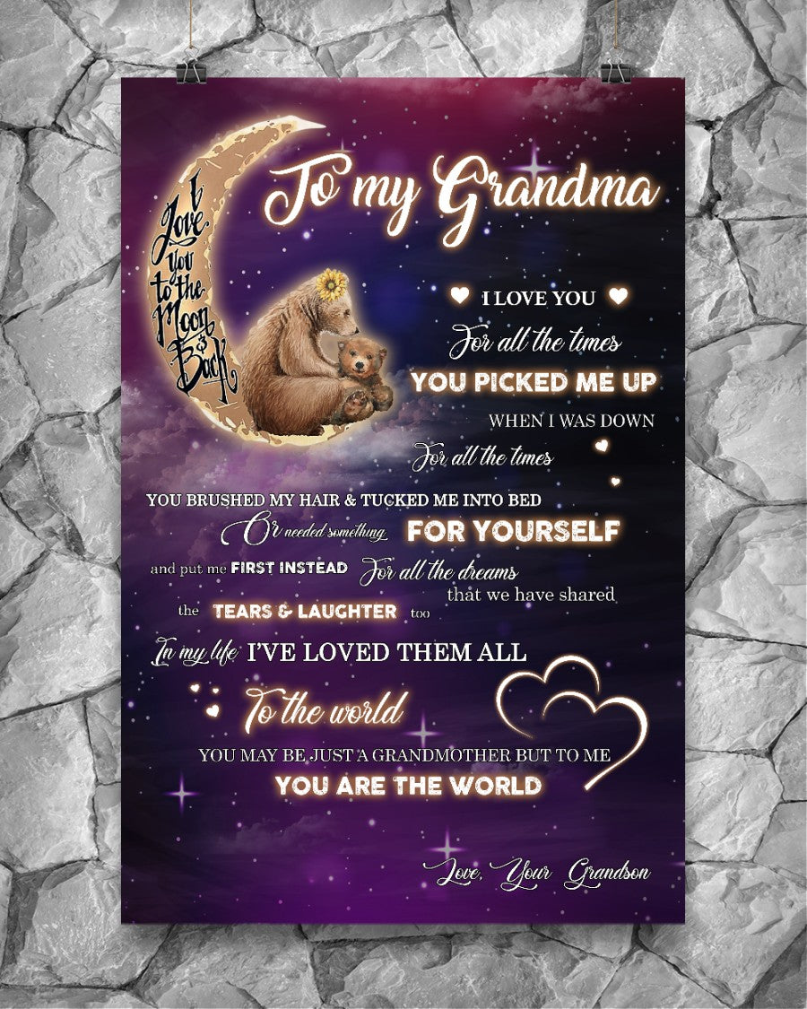 You Pick Me Up When I Was Down Canvas, Happy Mother’s Day Ideas, Mother’s Day Gift From Grandson To Grandma, Warm Home Decor Wall Art Visual Art 1616608336008.jpg