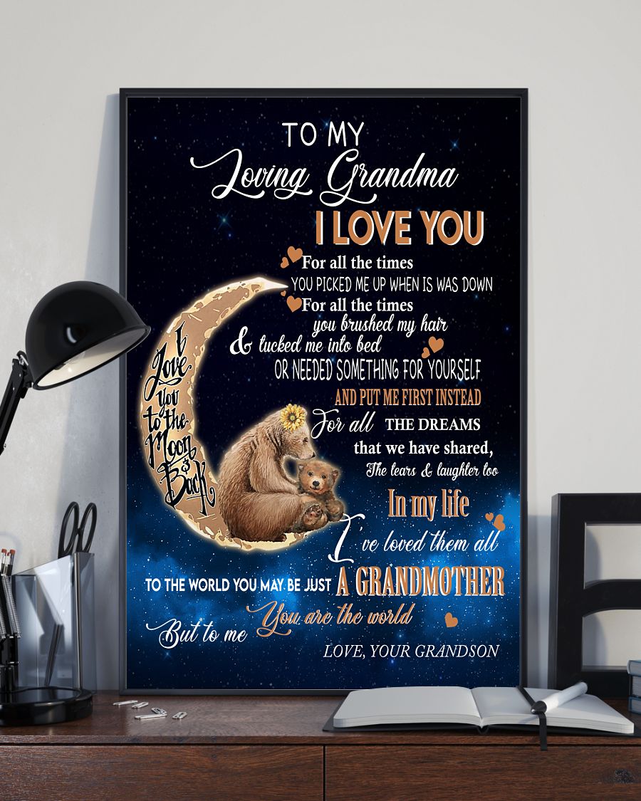 Gift For Grandma Portrait Canvas To My Grandma I Love You To The Moon And Back Gift From Grandson Warm Home Decor Wall Art Visual Art 1616608337481.jpg