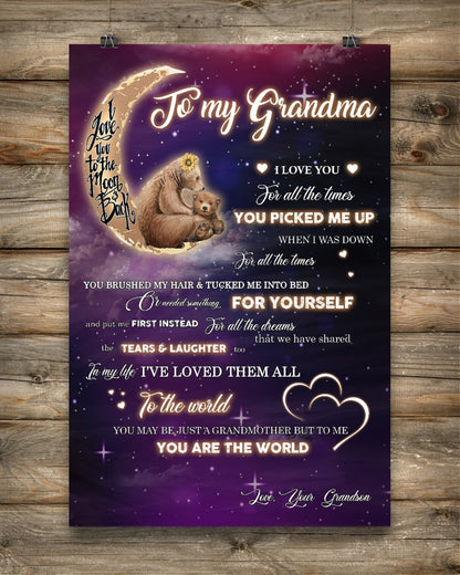 You Pick Me Up When I Was Down Canvas, Happy Mother’s Day Ideas, Mother’s Day Gift From Grandson To Grandma, Warm Home Decor Wall Art Visual Art 1616608337737.jpg