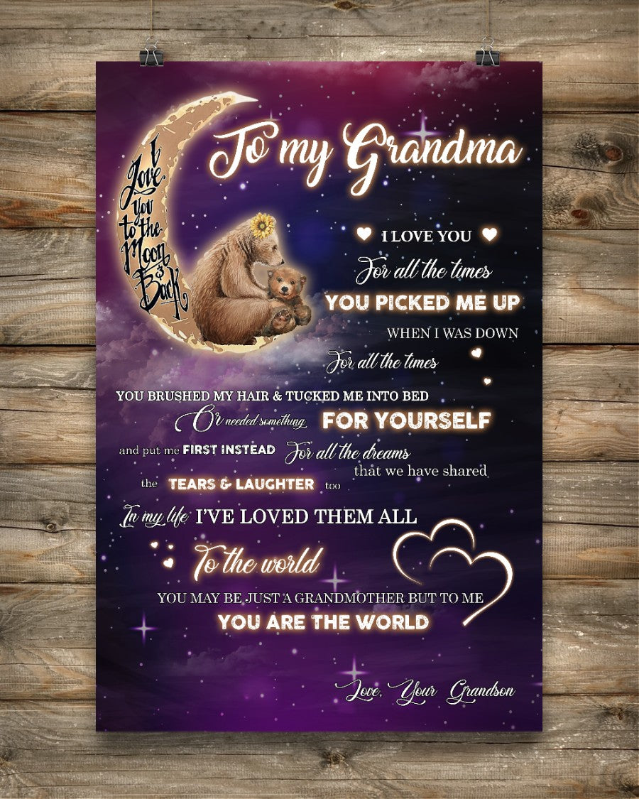 You Pick Me Up When I Was Down Canvas, Happy Mother’s Day Ideas, Mother’s Day Gift From Grandson To Grandma, Warm Home Decor Wall Art Visual Art 1616608337737.jpg