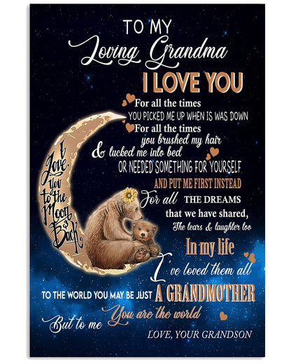 Gift For Grandma Portrait Canvas To My Grandma I Love You To The Moon And Back Gift From Grandson Warm Home Decor Wall Art Visual Art 1616608338755.jpg