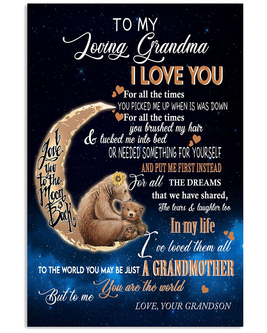 Gift For Grandma Portrait Canvas To My Grandma I Love You To The Moon And Back Gift From Grandson Warm Home Decor Wall Art Visual Art 1616608338755.jpg