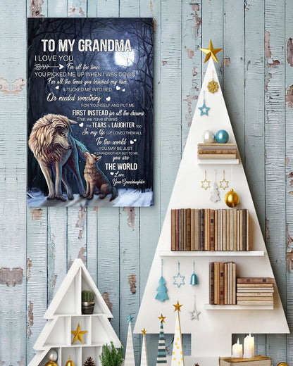 You're The World Canvas, Happy Mother’s Day Ideas, Mother’s Day Gift From Granddaughter To Grandma, Warm Home Decor Wall Art Visual Art 1616608339035.jpg